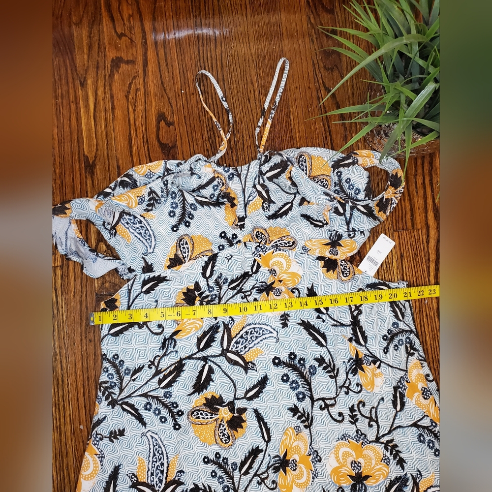 Anthropologie NWT Halter Slim Linen Floral Mini Dress A:17 - Picture 9 of 16